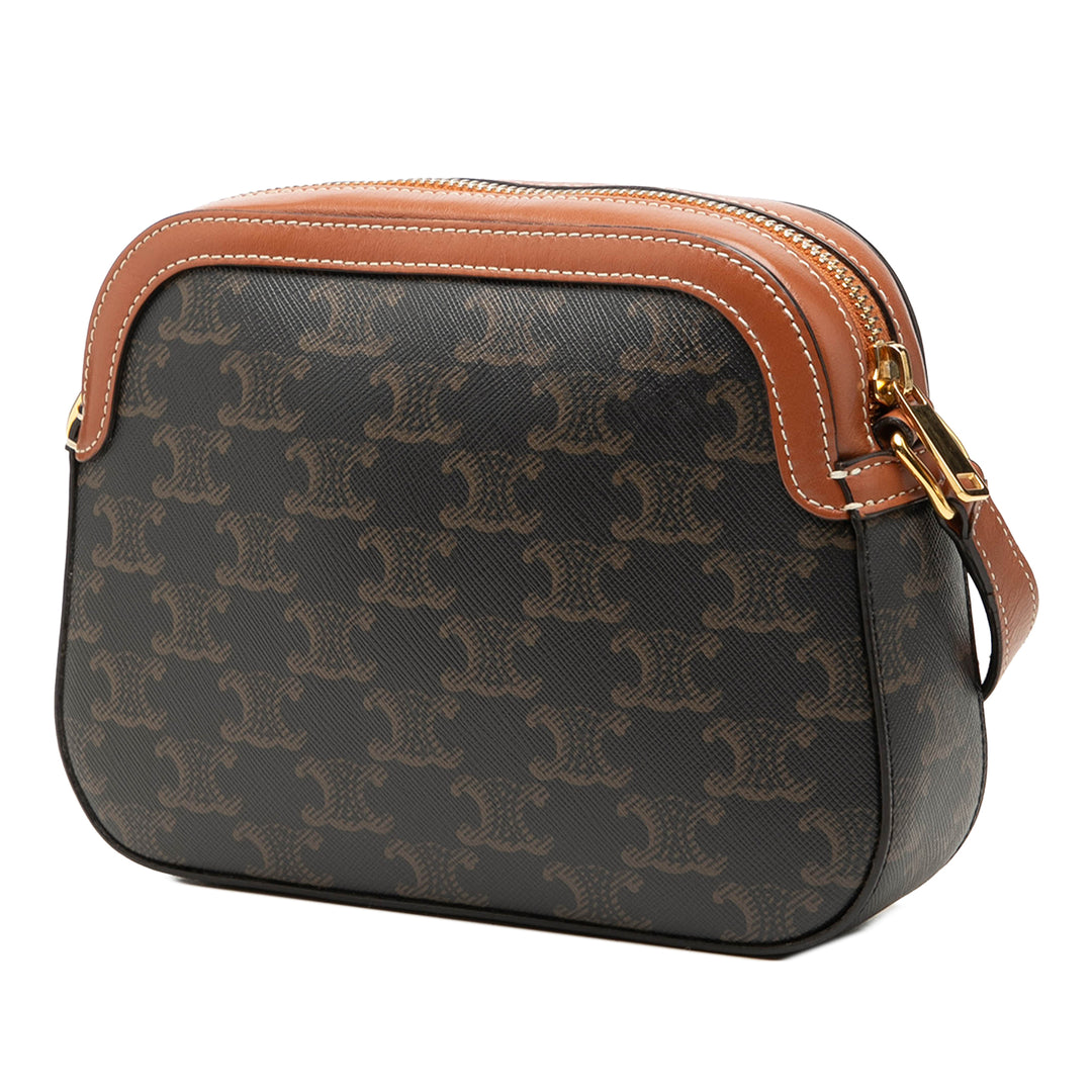 Triomphe Sac caméra Petit Triomphe enduite Marron