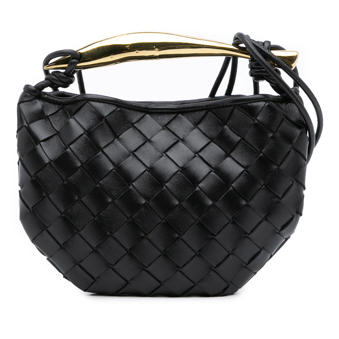 Baby Lambskin Intrecciato Sardine Black - Gaby Paris