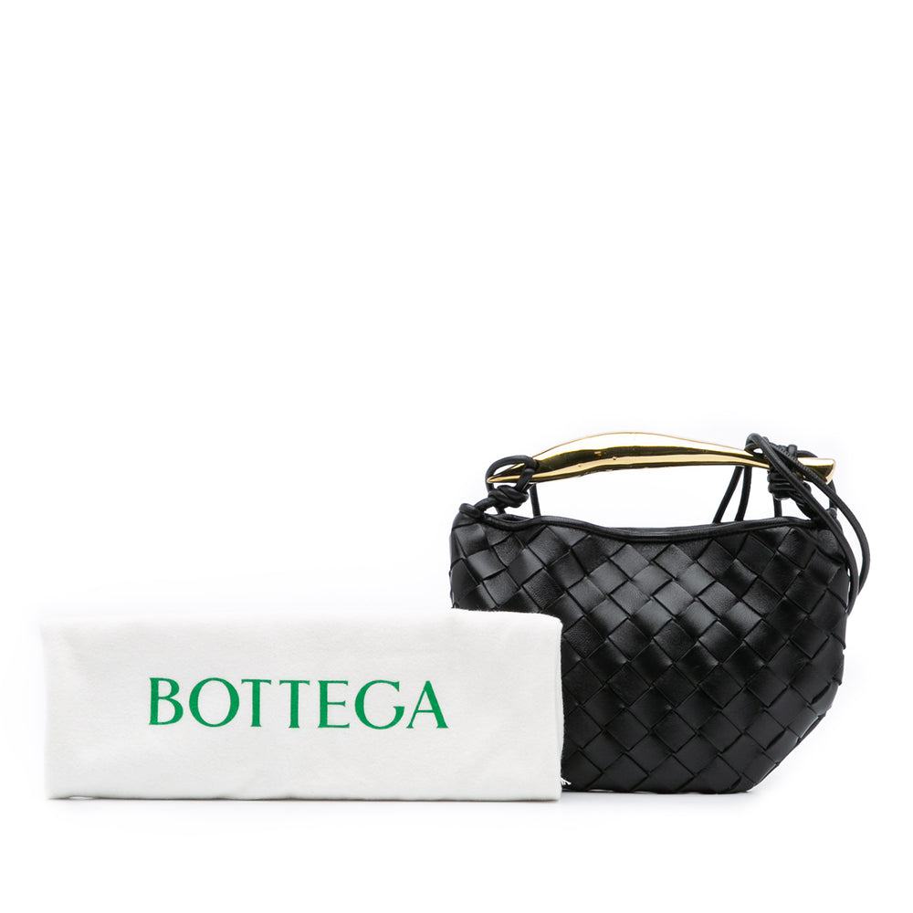 Baby Lambskin Intrecciato Sardine Black - Gaby Paris