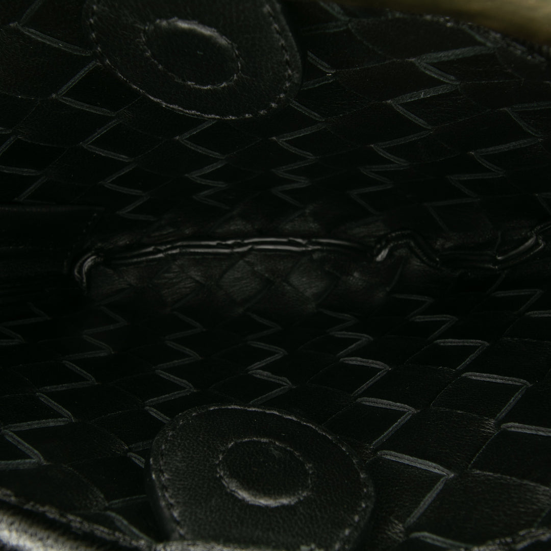 Baby Lambskin Intrecciato Sardine Black - Gaby Paris