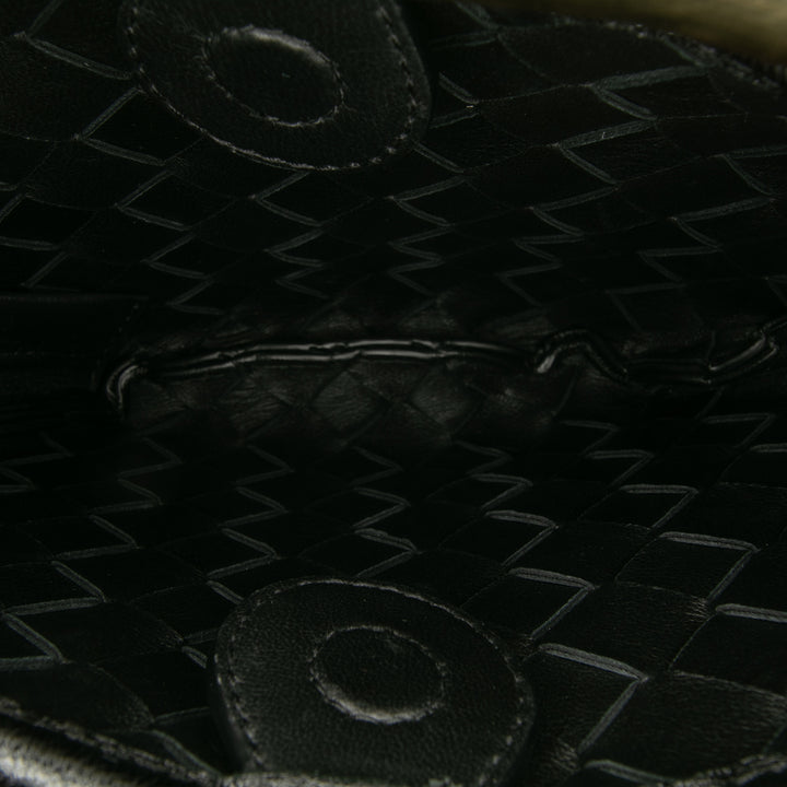 Baby Lambskin Intrecciato Sardine Black - Gaby Paris