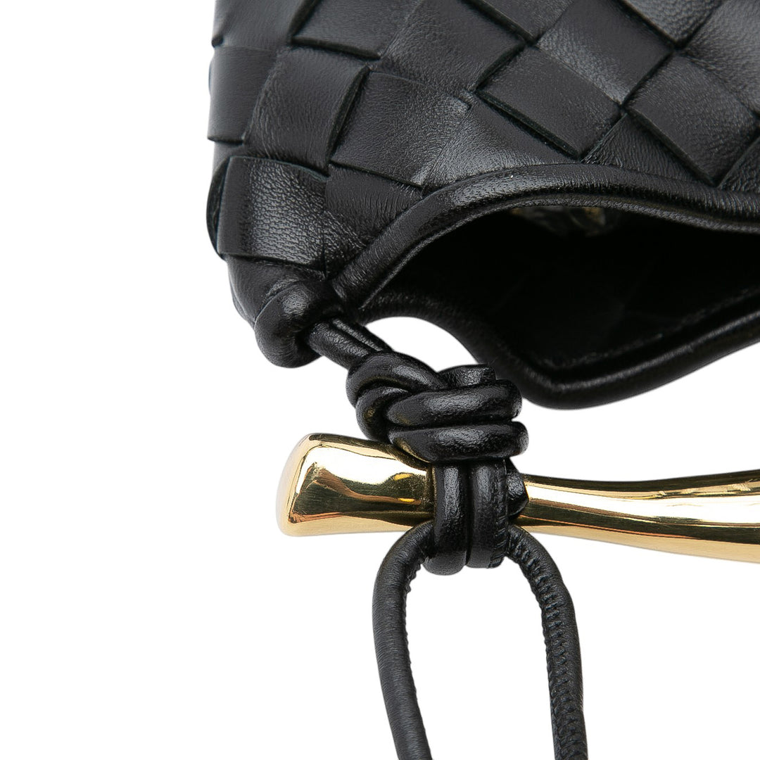 Baby Lambskin Intrecciato Sardine Black - Gaby Paris