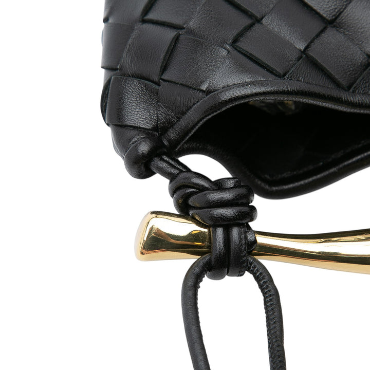 Baby Lambskin Intrecciato Sardine Black - Gaby Paris