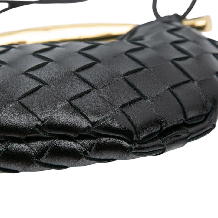 Baby Lambskin Intrecciato Sardine Black - Gaby Paris