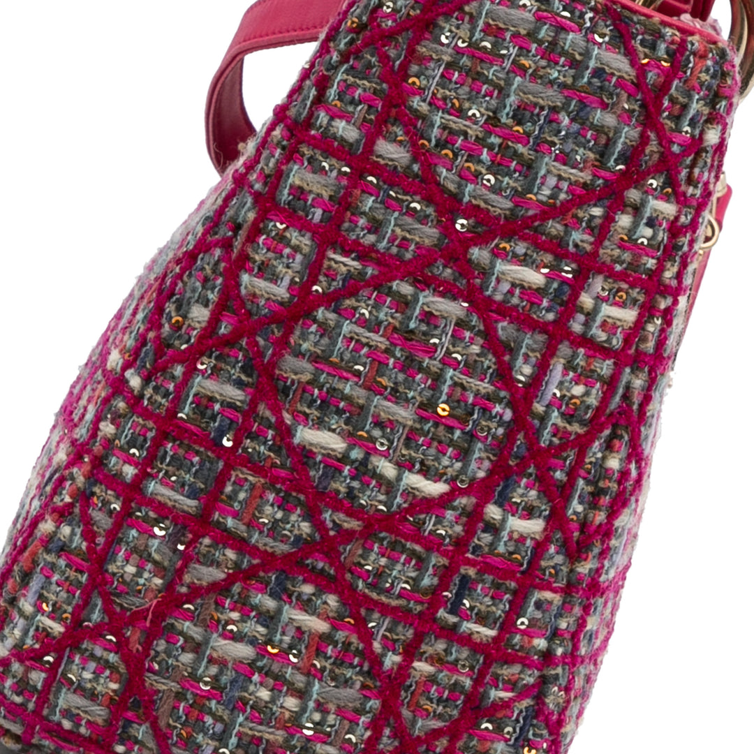Medium Tweed Macrocannage Lady Dior Pink - Gaby Paris