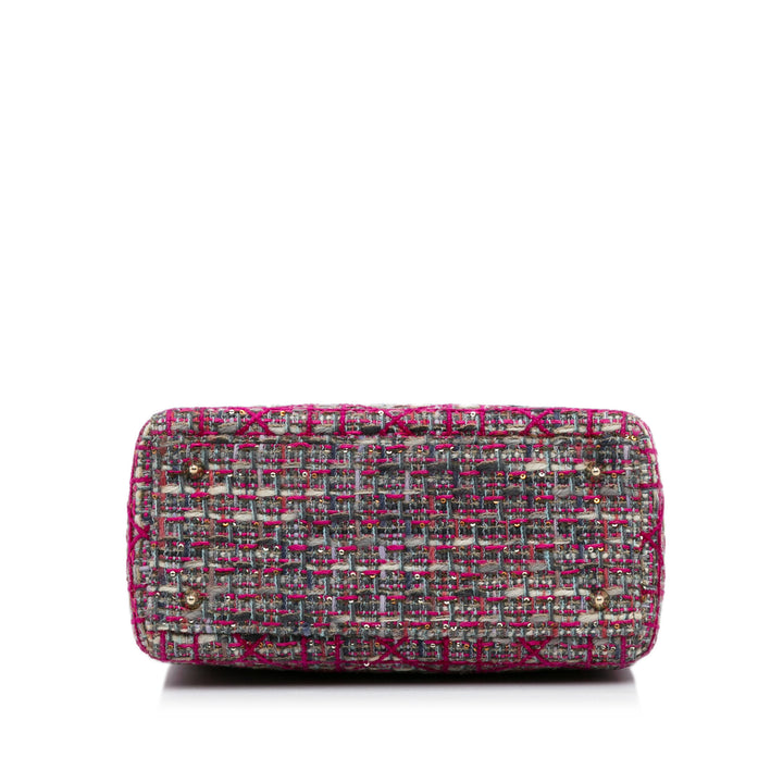 Medium Tweed Cannage Lady Dior Pink - Gaby Paris