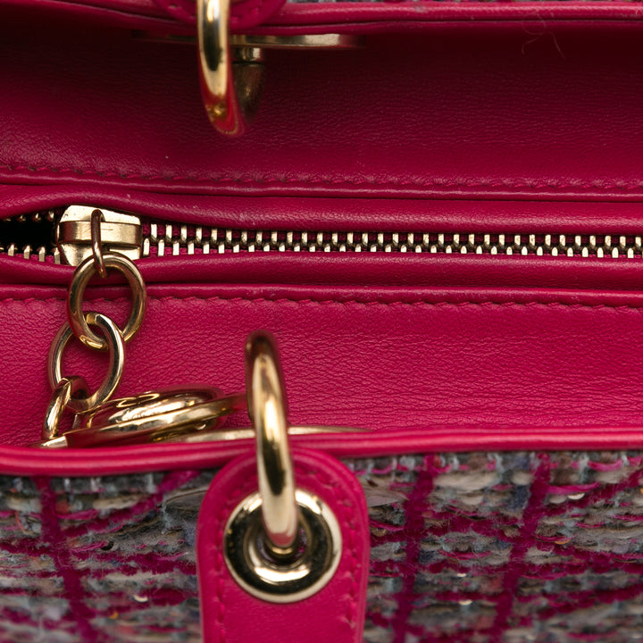 Medium Tweed Macrocannage Lady Dior Pink - Gaby Paris