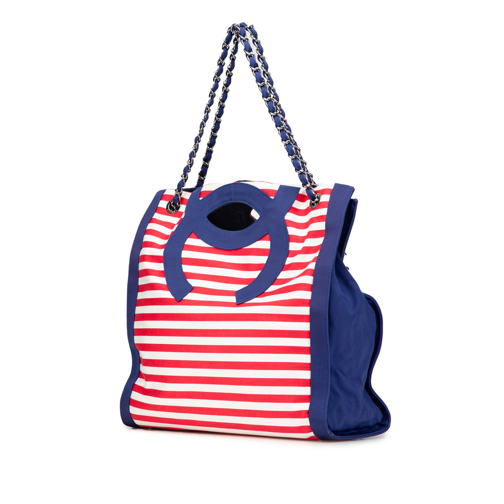 Paris Venice CC Canvas Mariniere Chain Tote Blue - Gaby Paris