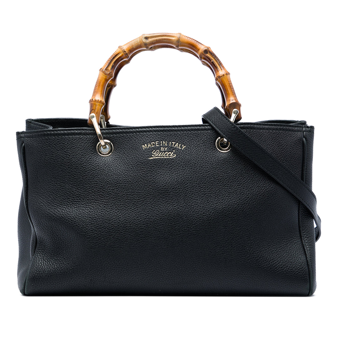 Bamboo Cabas Moyen Cuir de veau Noir