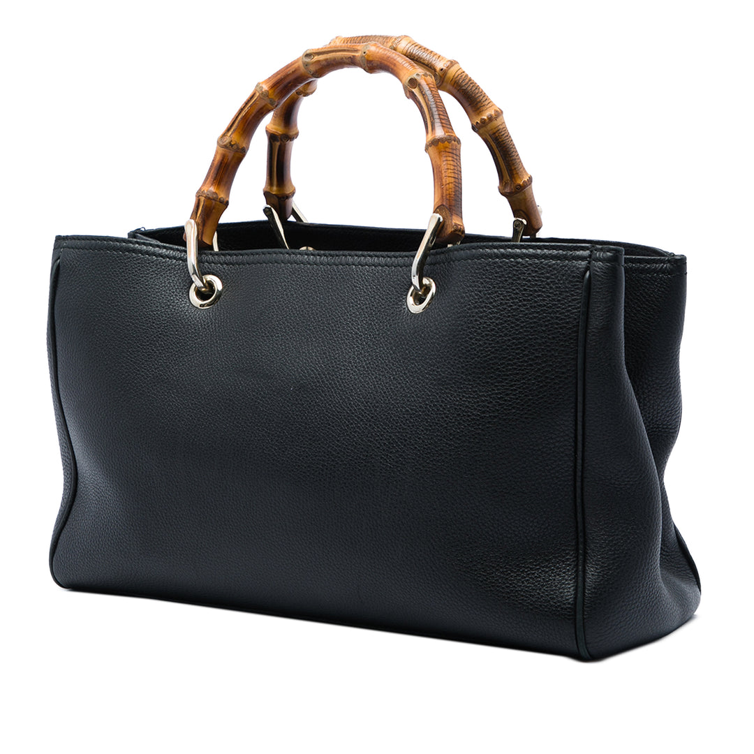 Bamboo Cabas Moyen Cuir de veau Noir