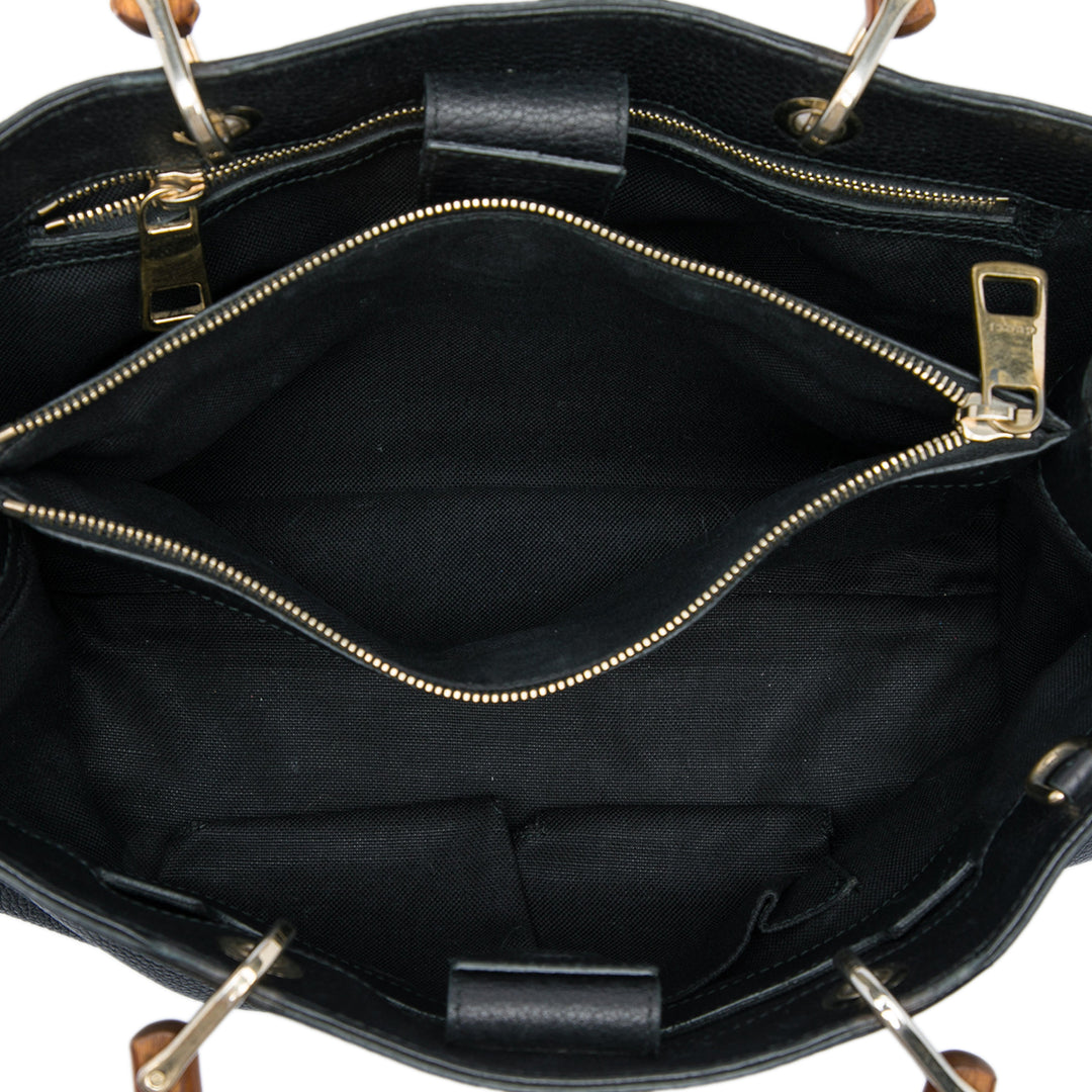 Bamboo Cabas Moyen Cuir de veau Noir