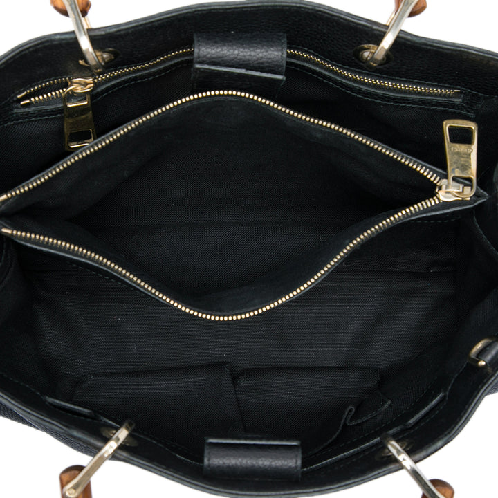 Bamboo Cabas Moyen Cuir de veau Noir