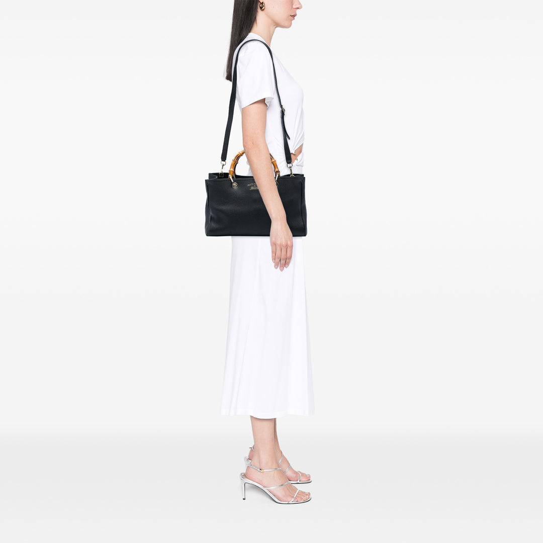 Bamboo Cabas Moyen Cuir de veau Noir