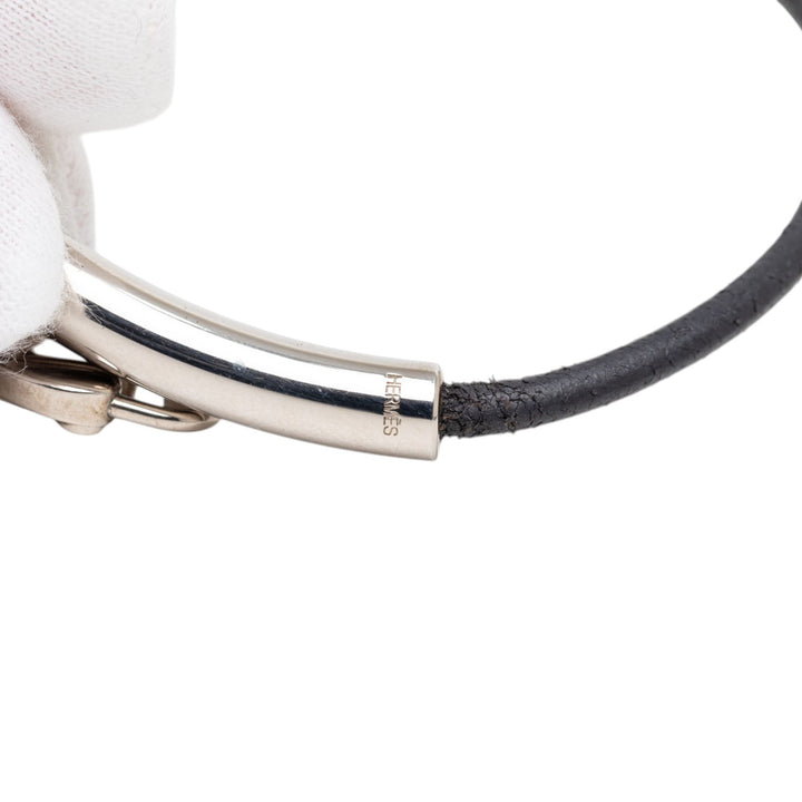 Hermès Palladium plaqué Vive L Idee Heart Padlock Choker Collier