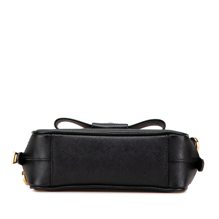 Saffiano Fiocco Bow Camera Bag Black - Gaby Paris