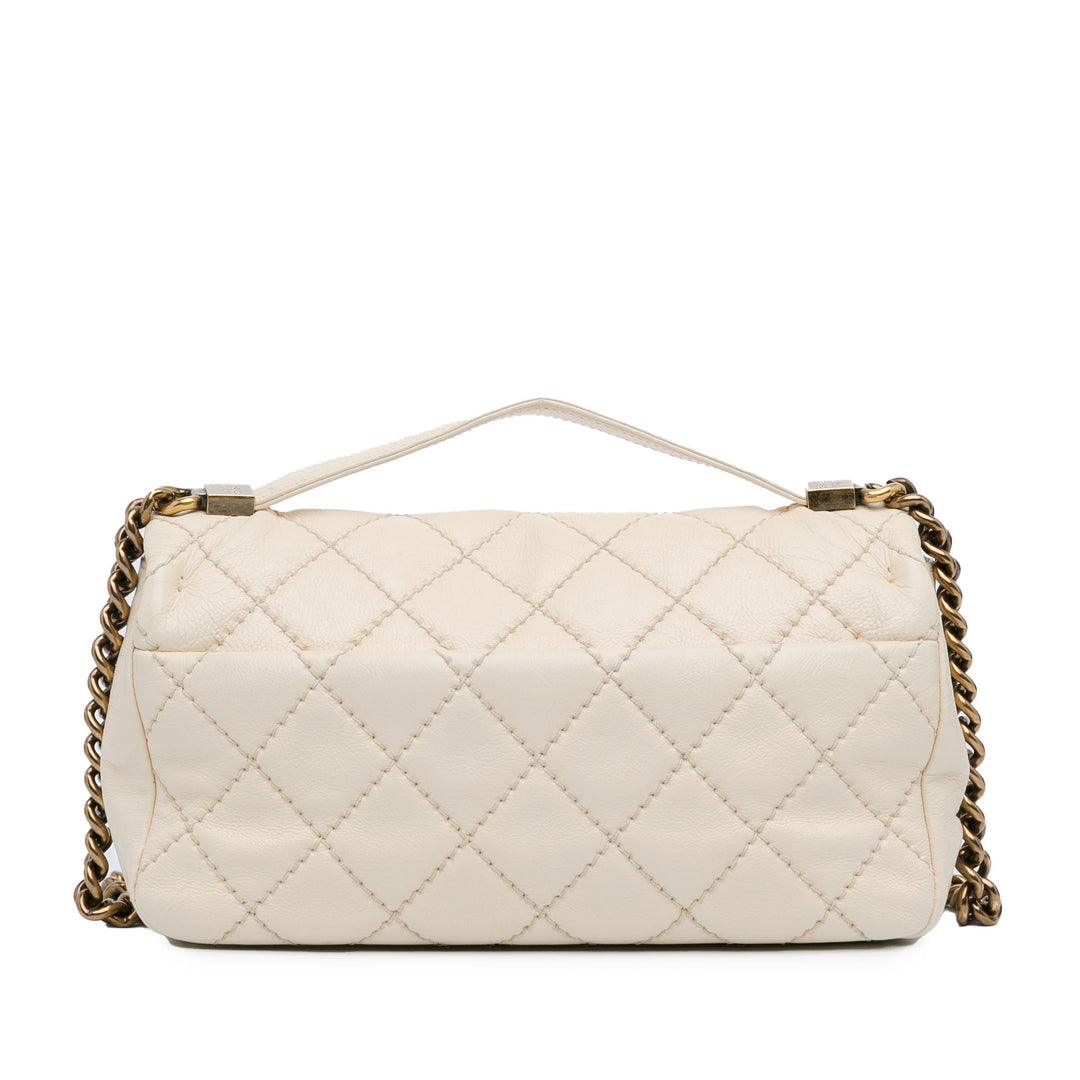 Medium Calfskin Urban Day Flap White - Gaby Paris