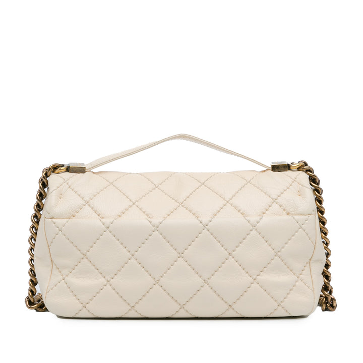 Medium Calfskin Urban Day Flap White - Gaby Paris