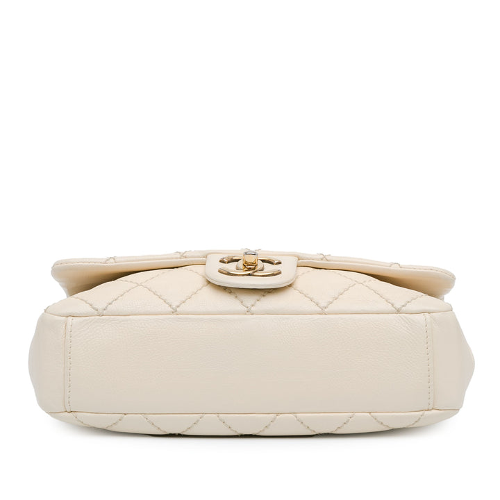 Medium Calfskin Urban Day Flap White - Gaby Paris