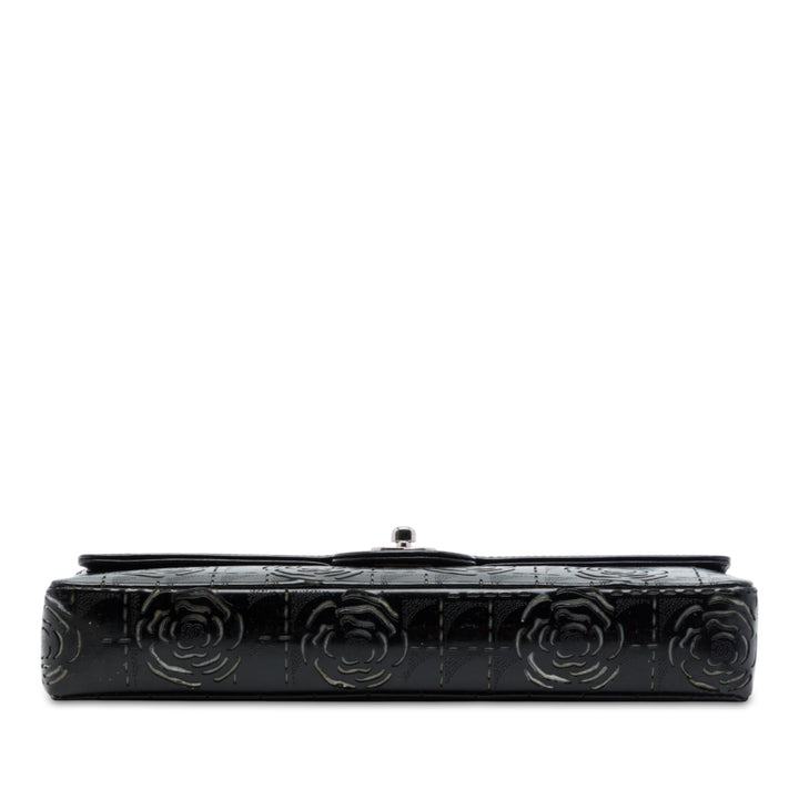 Laser Cut Camellia East West à rabat Noir