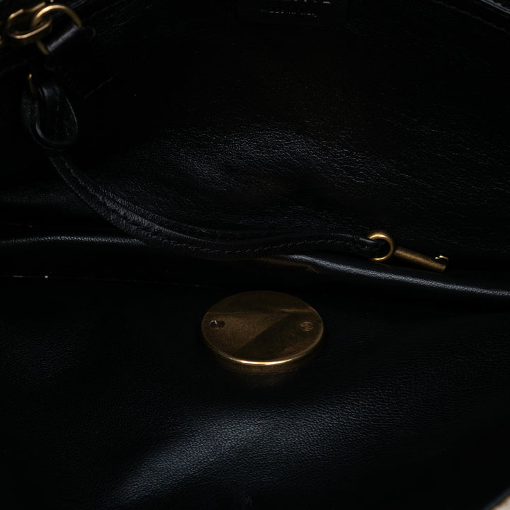 Celine Toile and Cuir de veau Sac porté croisé Marron