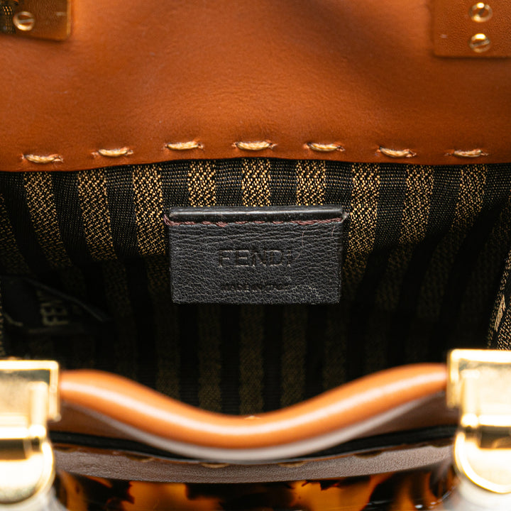 Mini Leather Sunshine Shopper Tote Brown - Gaby Paris