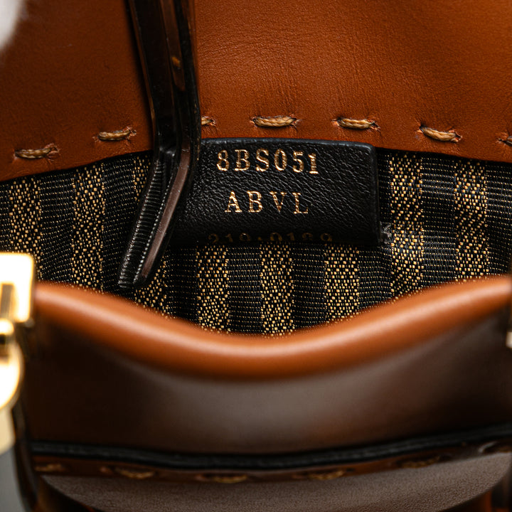 Mini Leather Sunshine Shopper Tote Brown - Gaby Paris