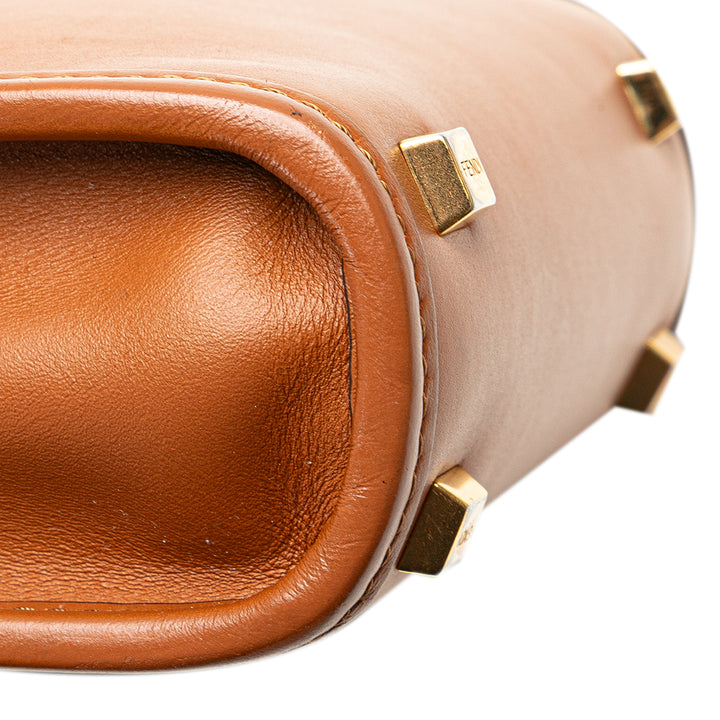 Mini Leather Sunshine Shopper Tote Brown - Gaby Paris