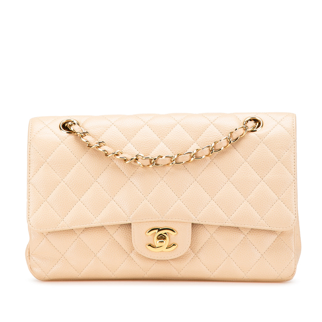 Medium Classic Caviar Double Flap Brown - Gaby Paris