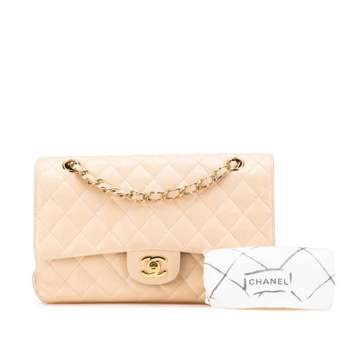 Medium Classic Caviar Double Flap Brown - Gaby Paris