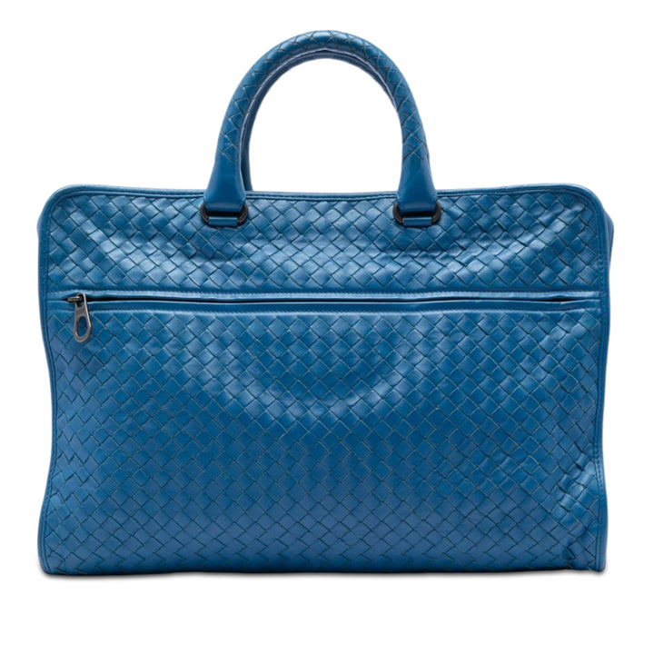 Intrecciato Porte-documents nappa Bleu