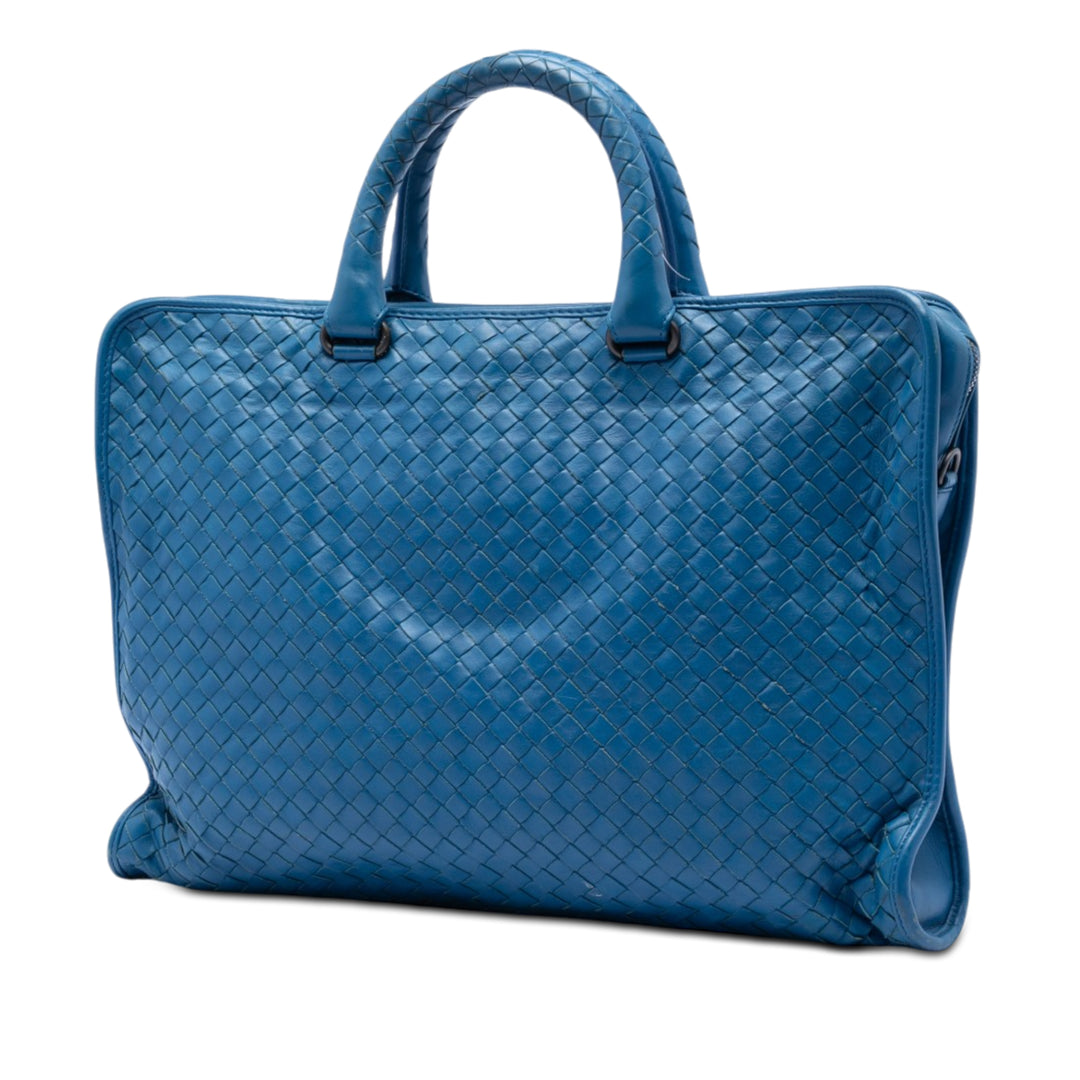 Intrecciato Porte-documents nappa Bleu