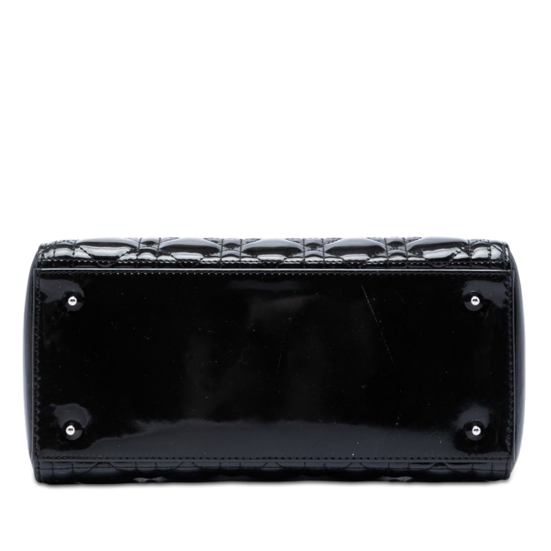 Dior Medium Cuir verni Cannage Lady Dior