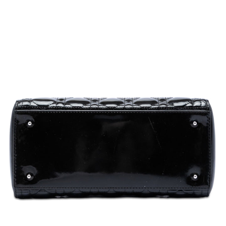 Dior Medium Cuir verni Cannage Lady Dior