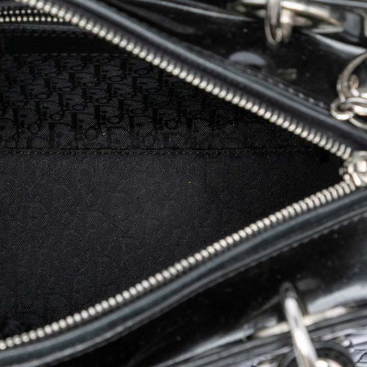 Dior Medium Cuir verni Cannage Lady Dior
