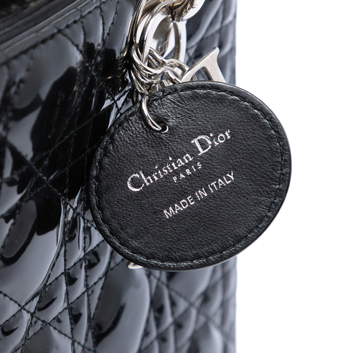 Dior Medium Cuir verni Cannage Lady Dior