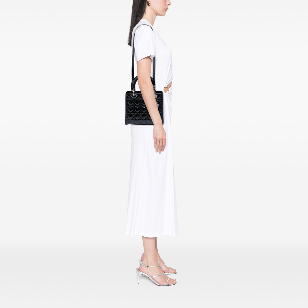 Dior Medium Cuir verni Cannage Lady Dior