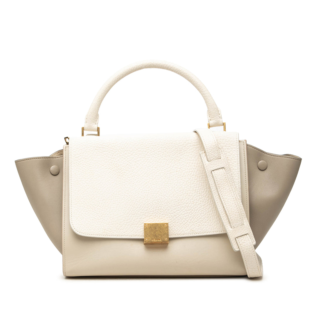 Celine Sac à main Tricolore Trapeze Petit Cuir de veau Marron – vue principale – GABY PARIS