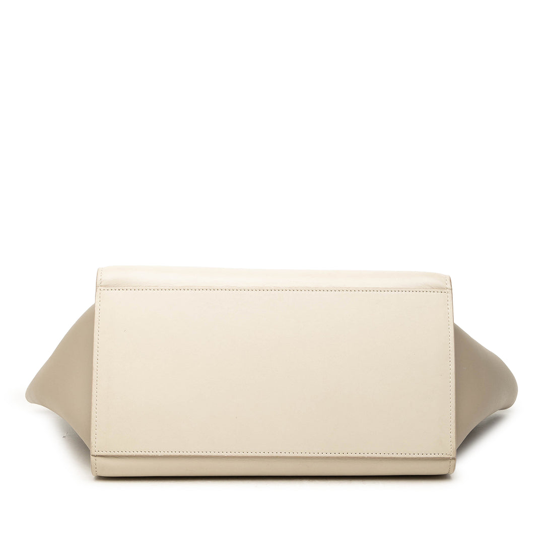 Celine Sac à main Tricolore Trapeze Petit Cuir de veau Marron – vue 3 – GABY PARIS