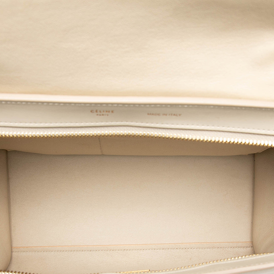 Celine Sac à main Tricolore Trapeze Petit Cuir de veau Marron – vue 4 – GABY PARIS