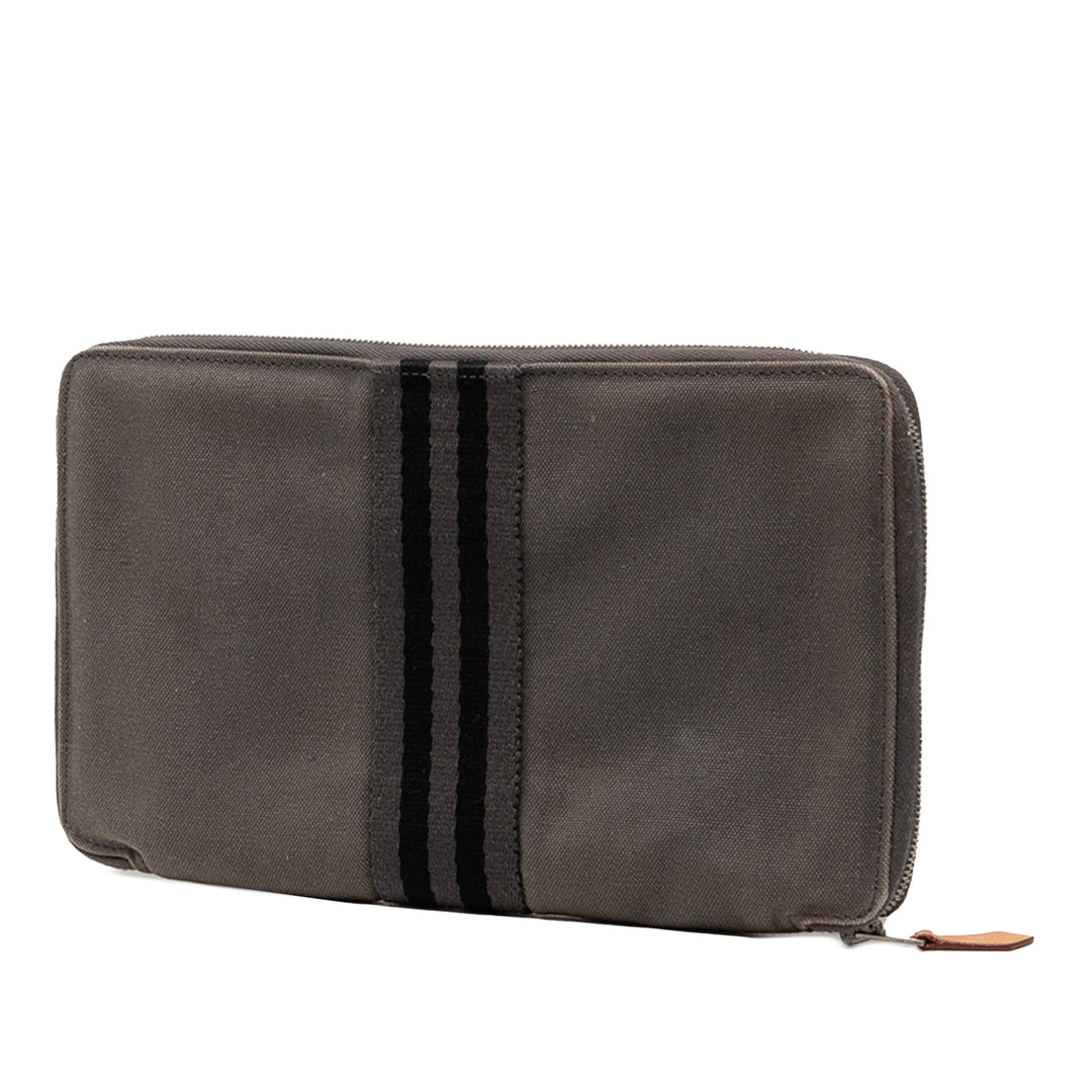 Hermès Toile Fourre Tout Zippy Organizer Wallet Gris – GABY PARIS Authentique