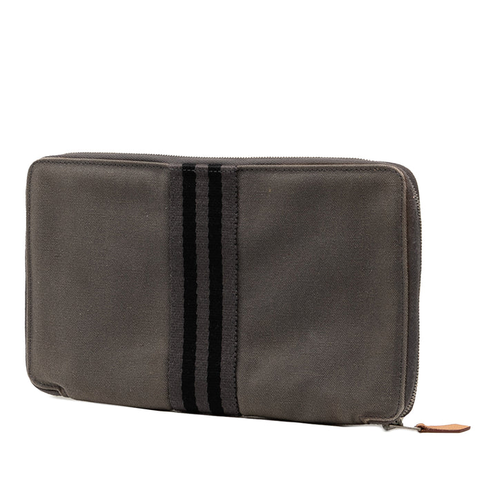 Hermès Toile Fourre Tout Zippy Organizer Wallet Gris – GABY PARIS Authentique