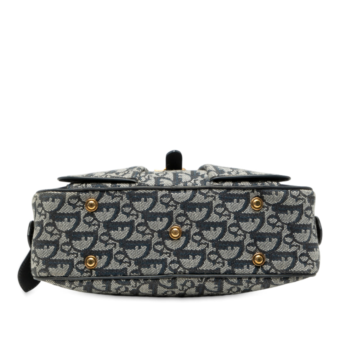 Dior Diorissimo Trotter Double Saddle Bowler Sac Mini Bleu