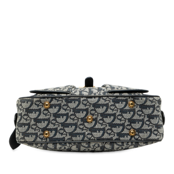 Dior Diorissimo Trotter Double Saddle Bowler Sac Mini Bleu