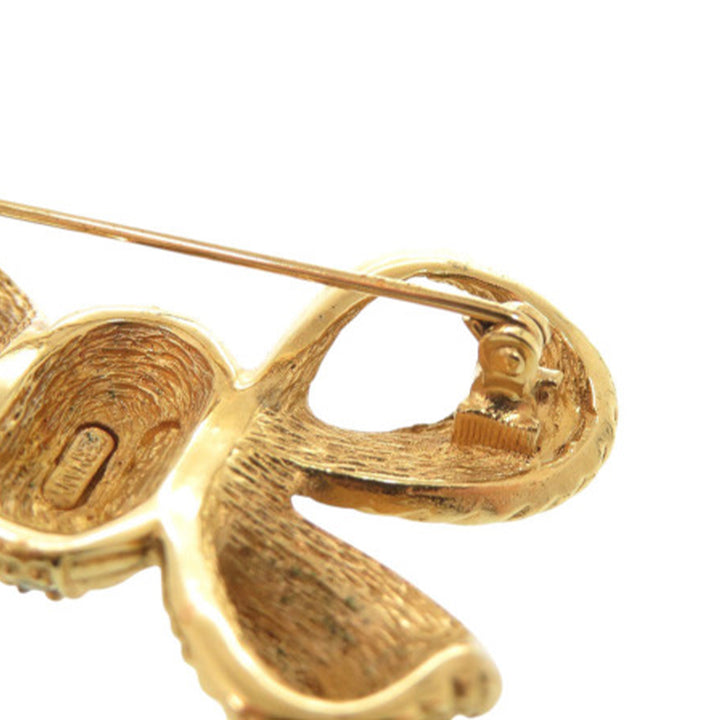 Dior plaqué Strass Bow Broche