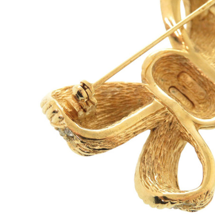 Dior plaqué Strass Bow Broche