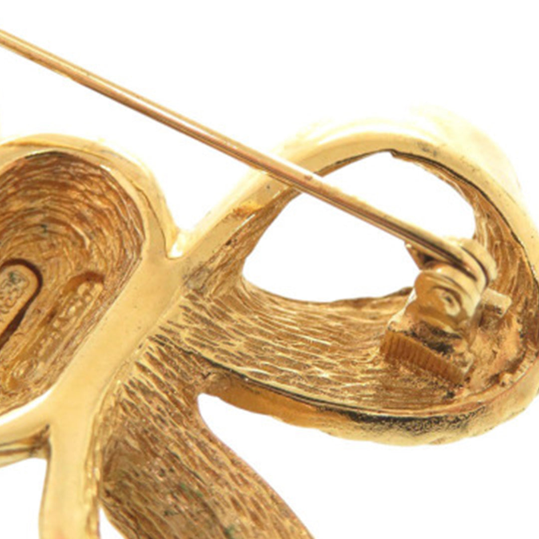 Dior plaqué Strass Bow Broche