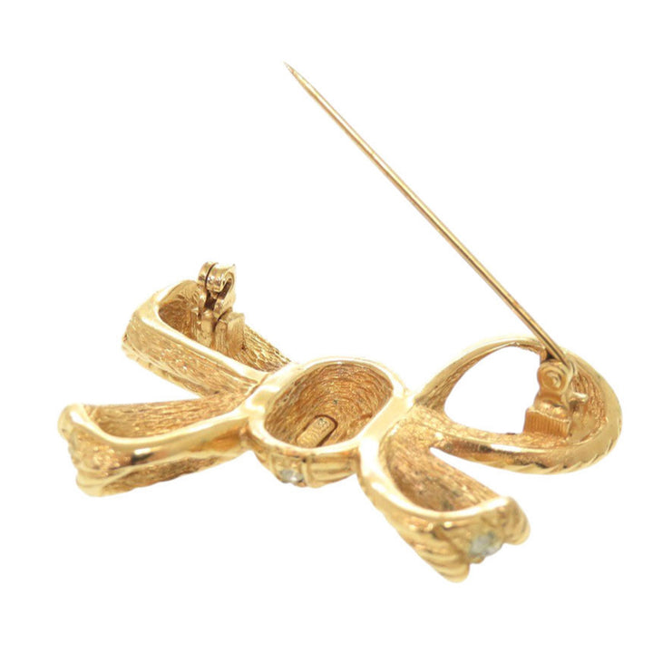 Dior plaqué Strass Bow Broche