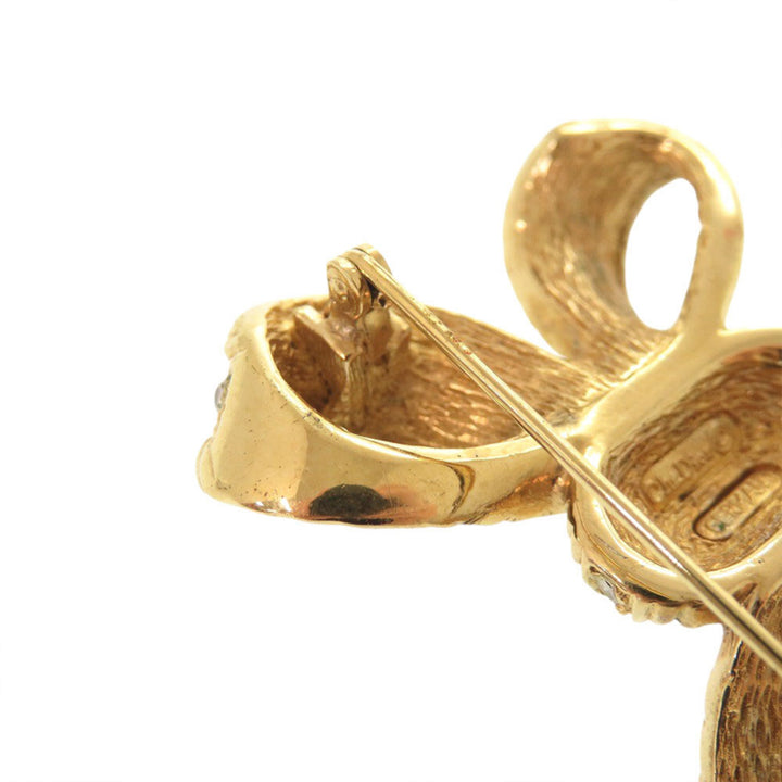 Dior plaqué Strass Bow Broche