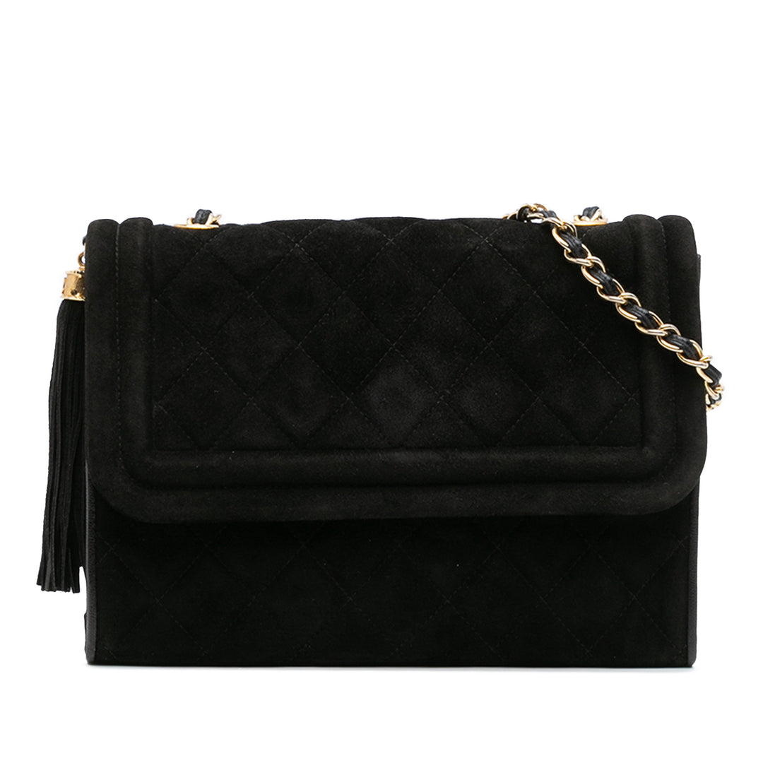 Chanel Quilted Daim Tassel Flap Noir – GABY PARIS Authentique