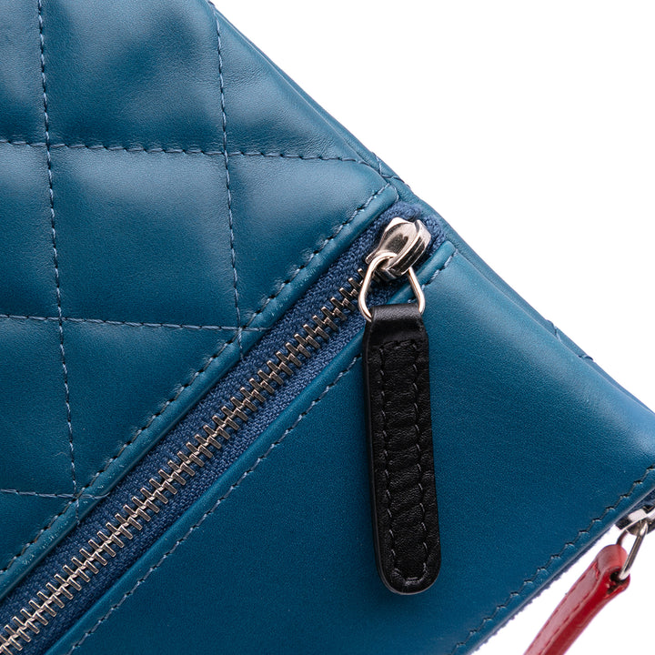 Chanel Matelassé Cuir d’agneau Multi Zip Étui Pochette